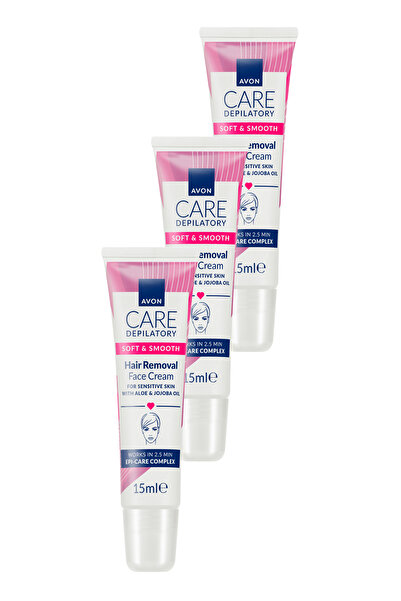 AVON Works Yüz İçin Tüy Dökücü Krem 15 Ml. Üçlü Set