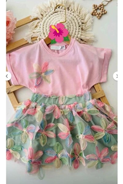 RAPAPA Flower Pattern Skirted Girl's Bottom Top Suit 2535P