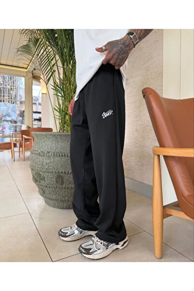 MODA Unisex STWD BASKILI ŞERİTLİ BAGGY 2 İPLİK PAMUKLU EŞOFMAN ALTI