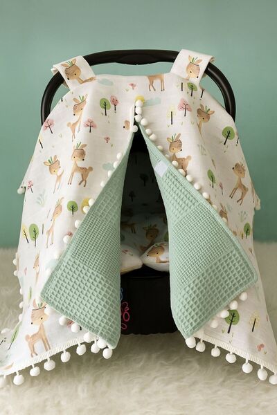 deva design %100 Pamuk Çok Amaçlı Pamuk Puset Örtüsü & Minderi