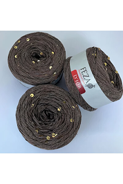 FEZA GROUP Dior Fantezi Pullu El Örgü İpliği, 100 gr, 310 m