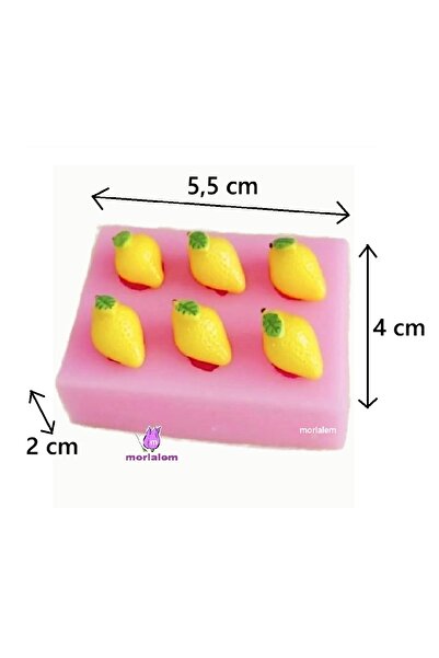 morlalem m 6'lı Mini Minyatür Limon Meyve Silikon Kalıp K-1395, Taş Tozu Alçı Sabun Mum Kalıbı