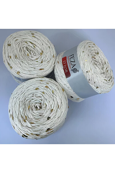 FEZA GROUP Dior Fantezi Pullu El Örgü İpliği, 100 gr, 310 m