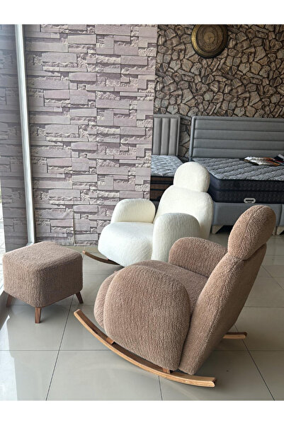 MİZART Elit Berjer Sallanır Sandalye & Emzirme Koltuğu Puf Sallanan Koltuk
