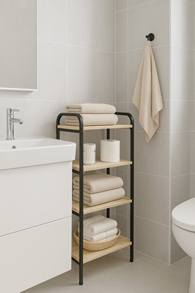 Dekor Paleti Banyo ve Mutfak Düzenleyici 4 Katlı Metal Raf – Çok Amaçlı Raf &...