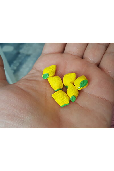 morlalem m 6'lı Mini Minyatür Limon Meyve Silikon Kalıp K-1395, Taş Tozu Alçı Sabun Mum Kalıbı