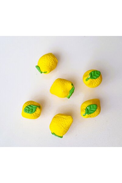 morlalem m 6'lı Mini Minyatür Limon Meyve Silikon Kalıp K-1395, Taş Tozu Alçı Sabun Mum Kalıbı