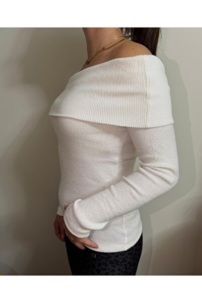 Store Kadın Madonna Yaka Fitilli Kaşkorse Bluz