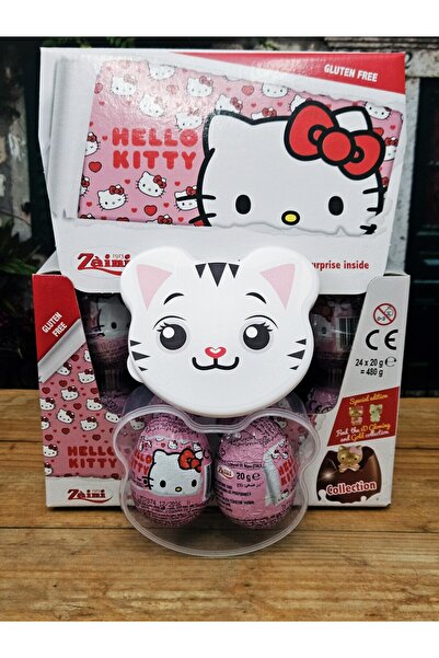 Zaini Hello Kitty Glutensiz Çikolatalı Sürpriz Yumurta 2 Adet & Hediye Saklama Kabı