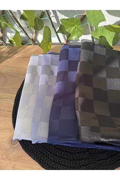 Blotch Tesettür Tarz Modern Ve Şık Son Moda Kapalı Dama Desenli Antrasit Renk...