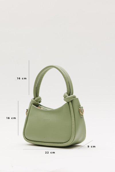 Shanta Water Green D29 Hand and Shoulder Baguette Bag with Lacing Strap, Single Zipper Compartment and Adjustable Strap