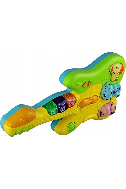 TOYFEST Hayvan Sesleri Çıkaran Işıklı Ninnili Müzikli Gitar İnteraktif Bebek Eğitici Tuşlu Oyuncak - Sarı