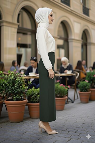 ECEYLÜL MODA Scuba Creepy Pen Skirt (93-94cm Length)(Short-Term Launch Price)