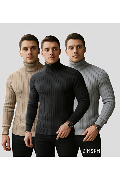 Zimsah 3 Pulovere Slim Fit Tricotaj