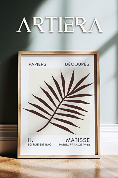 HİGUERA Σειρά Matisse Paper Cuttings Earth Tone Καφέ Παλάμη Πίνακας τοίχου με...