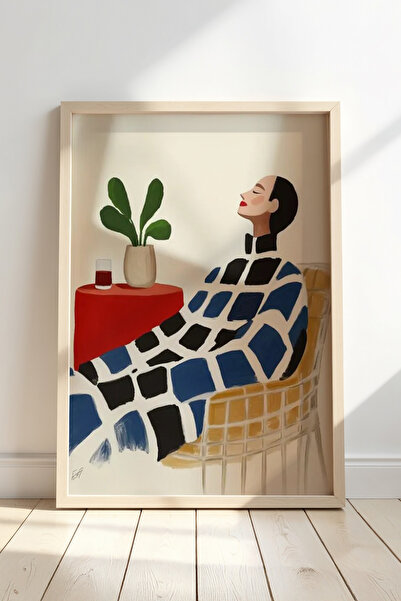 HİGUERA Επίτοιχη ζωγραφική με φυσικό ξύλινο πλαίσιο Simple and Modern Rest Mo...