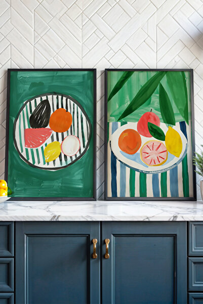 HİGUERA Πολύχρωμες εικονογραφήσεις φρούτων KTB Ζωγραφική τοίχου κουζίνας με φ...