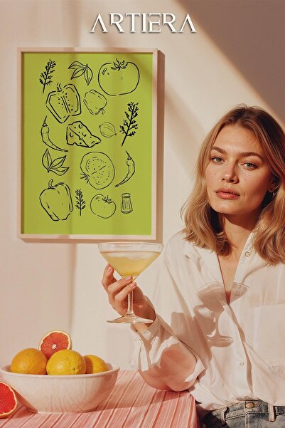 HİGUERA Λαχανικά - Μοντέρνο μεσογειακό ιταλικό στυλ Ξύλινο Πίνακας Κουζίνας, ...