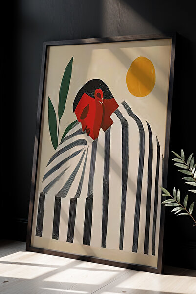 HİGUERA Μοντέρνα Τέχνη Αγγίξτε τον ύπνο άντρας Πίνακας τοίχου με φυσικό ξύλιν...