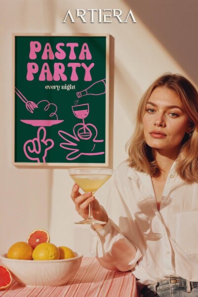 HİGUERA Τυπογραφία Μοντέρνα Μεσογειακή Ιταλική Ζωγραφική Κουζίνας με Ξύλινο Π...