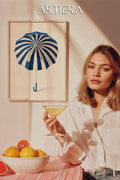 HİGUERA Ομπρέλα - Τραπέζι κουζίνας με ξύλινο πλαίσιο μεσογειακού ιταλικού στυ...