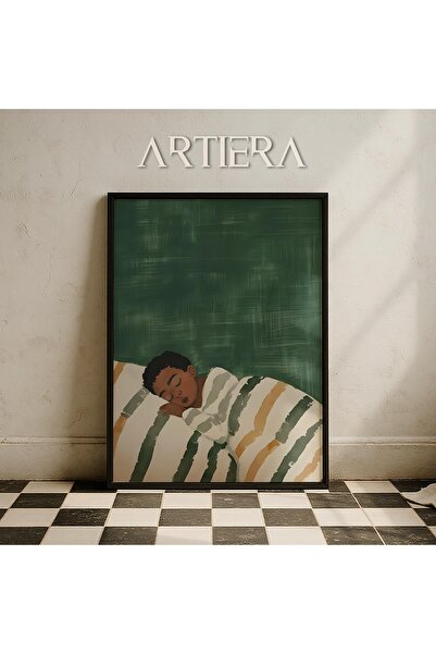 HİGUERA Μινιμαλιστικό πορτρέτο αγοριού με ξύλινο πλαίσιο τοίχου