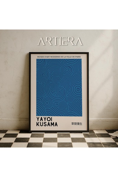 HİGUERA Yayoi Kusama Διάσημος Ζωγράφος Μπλε Χρώμα Μοντέρνα Vintage Ζωγραφική ...