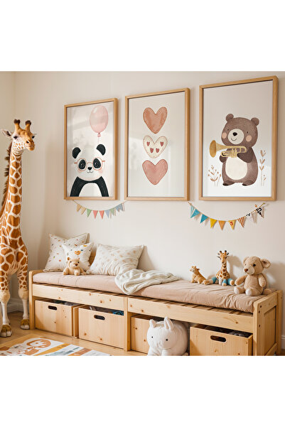 HİGUERA Teddy Bear And Cute Panda - Πίνακας Παιδικού Δωματίου και Βρεφικού Δω...