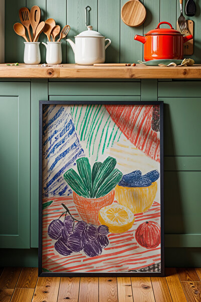 HİGUERA Πιάτο φρούτων μεσογειακού στυλ – Ζωγραφική τοίχου κουζίνας με φυσικό ...