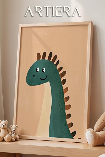 HİGUERA Χαριτωμένο θέμα δεινοσαύρων μπεζ φόντο Διακόσμηση παιδικού δωματίου μ...