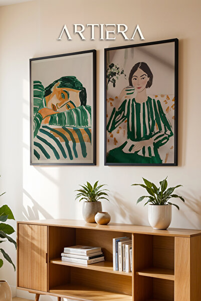 HİGUERA Σμαραγδένια Πράσινη Ρίγα Φιγούρες Αναψυχής και Πορτραίτου Διπλό Φυσικ...