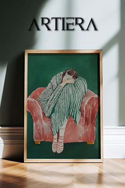 HİGUERA Αφηρημένο πορτρέτο γάτας σε κουβέρτα Πίνακας τοίχου με ξύλινο πλαίσιο