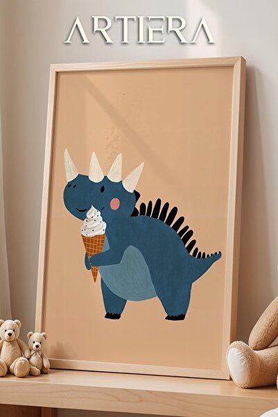 HİGUERA Διακόσμηση παιδικού δωματίου με θέμα το παγωτό με μπεζ φόντο με ξύλιν...