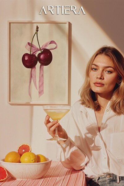 HİGUERA Maximalist Cherries - Πίνακας Κουζίνας με Ξύλινο Πλαίσιο, Διακόσμηση ...