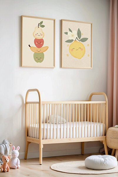 HİGUERA Smiling Fruits - Πίνακας Παιδικού Δωματίου και Βρεφικού Δωματίου με Ξ...