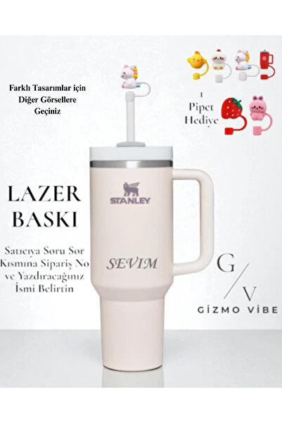 Stanley Kişiselleştirilmiş Quencher 1,18l / 40oz Açık Pembe Matara Suluk Özel Isimli