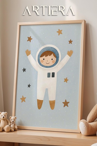 HİGUERA Διακόσμηση αγοριού με θέμα το διάστημα Astronaut Παιδικό δωμάτιο με ξ...