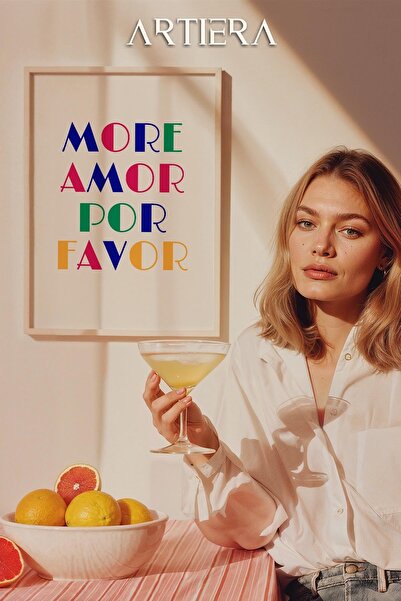 HİGUERA Τυπογραφία Μοντέρνα Μεσογειακή Ιταλική Ζωγραφική Κουζίνας με Ξύλινο Π...