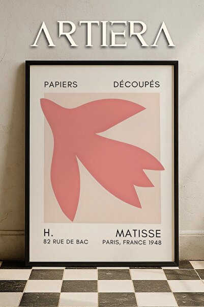 HİGUERA Σειρά Matisse Paper Cuttings Dusty Pink Abstract Tulip Ζωγραφική τοίχ...