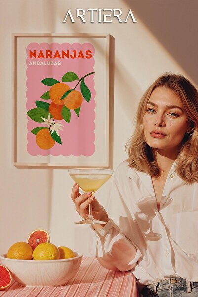 HİGUERA Τυπογραφία Μοντέρνα Μεσογειακή Ιταλική Ζωγραφική Κουζίνας με Ξύλινο Π...