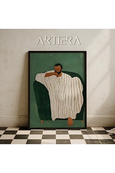 HİGUERA Μοντέρνος μουστάχις Μαύρος άντρας Αφηρημένο ανδρικό πορτρέτο Ζωγραφικ...