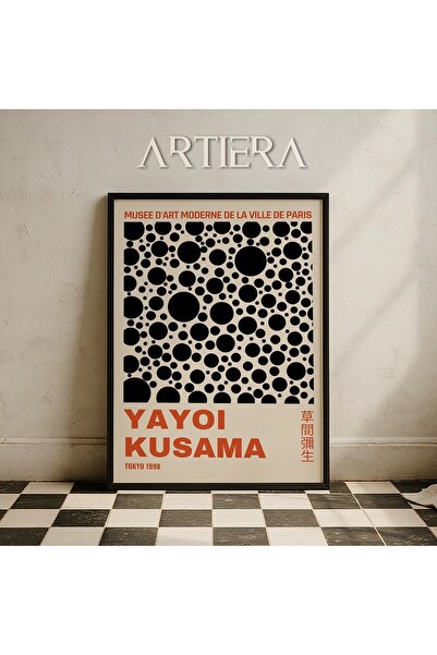 HİGUERA Yayoi Kusama Διάσημος Ζωγράφος Μαύρος Γεωμετρικός Vintage Ζωγραφική τ...