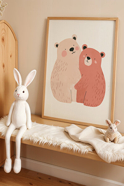 HİGUERA Hugging Bears Παιδικό και βρεφικό δωμάτιο Ξύλινο πλαίσιο ζωγραφικής τ...