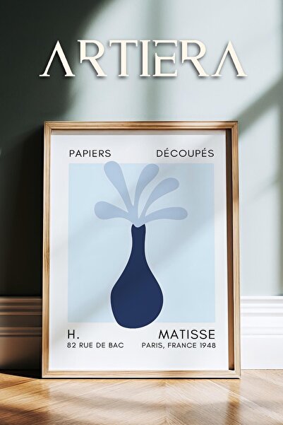 HİGUERA Σειρά Matisse Paper Cuttings Μπλε αφηρημένο βάζο ζωγραφική τοίχου με ...