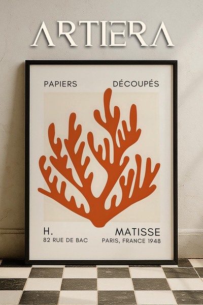 HİGUERA Σειρά Matisse Paper Cuttings Terracotta Coral Branch Ζωγραφική τοίχου...