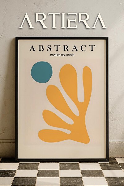 HİGUERA Matisse Paper Cuttings Abstract Series Πίνακας τοίχου με κίτρινο φύλλ...