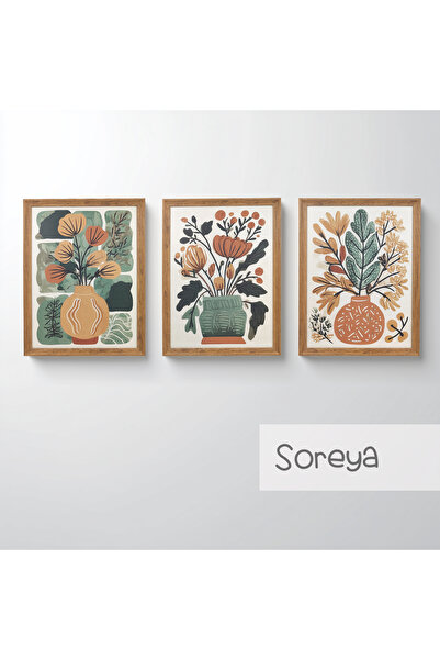 Ahsen resim çerçeve Set de 3 tablouri înrămate - Picturi abstracte pentru dec...