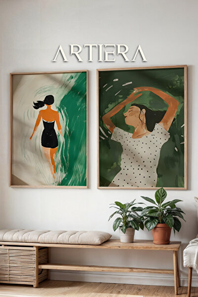 HİGUERA Σμαραγδένιο πράσινο Tonda Sea Relax Feeling Oil Painting Feeling Διπλ...