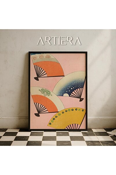 HİGUERA Μωβ γεωμετρικό Vintage Japandi Art Ζωγραφική τοίχου με φυσικό ξύλινο ...