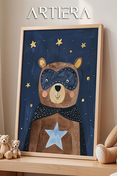 HİGUERA Διακόσμηση δωματίου για αγόρια με θέμα τον αρκούδο-ήρωα Σούπερμαν, ζω...